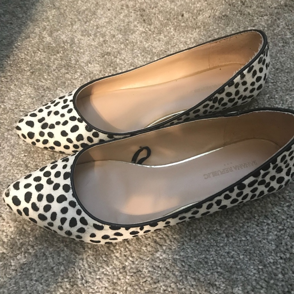 Banana Republic Calf Hair Polka Dot Flats